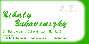 mihaly bukovinszky business card